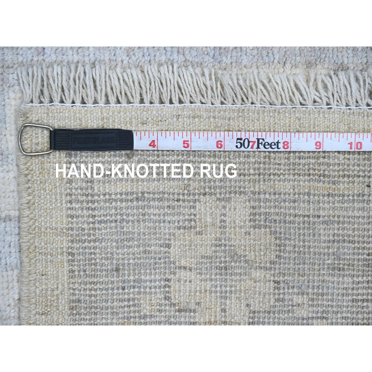 Ivory 2'8" x 6'0" Oushak And Peshawar Hand knotted Wool Rug - Sku: O089876