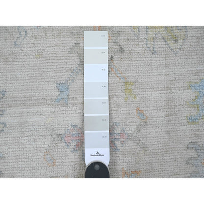 Oushak And Peshawar Wool Hand Knotted Rug Ivory 2.8x15.7 -O089879
