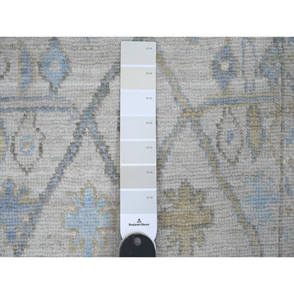 Oushak And Peshawar Wool Hand Knotted Rug Ivory 2.8x13.6 -O089892