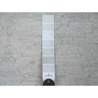Oushak And Peshawar Wool Hand Knotted Rug Ivory 2.9x7.7 -O089893