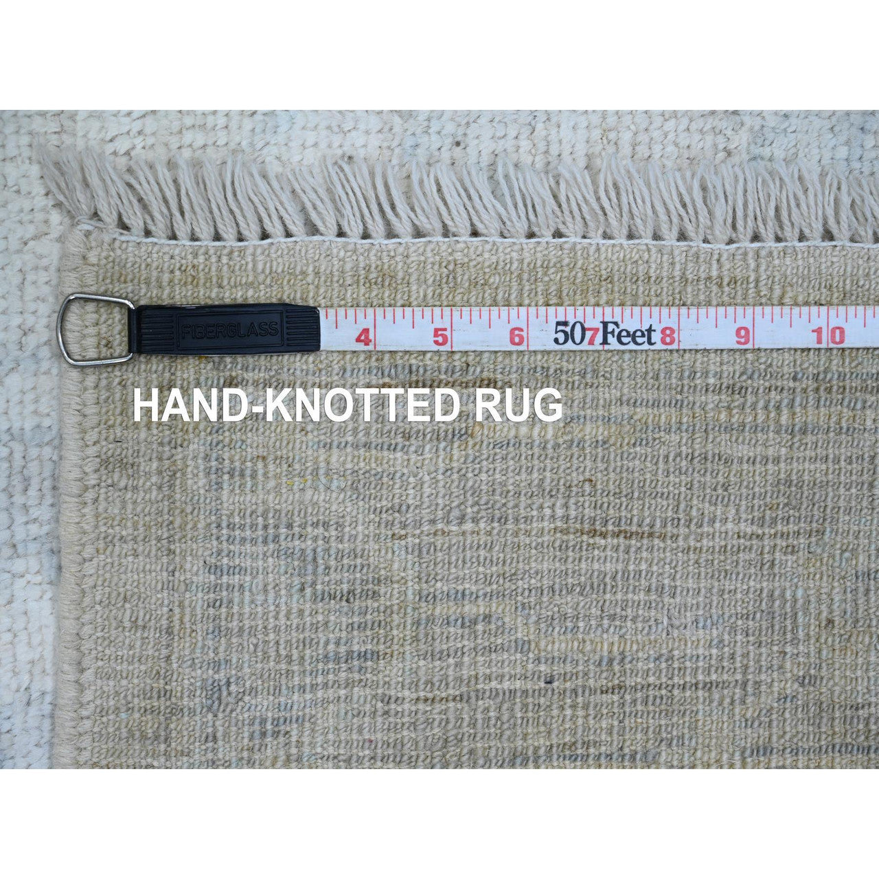 Ivory 2'9" x 7'7" Oushak And Peshawar Hand knotted Wool Rug - Sku: O089893