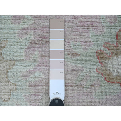 Oushak And Peshawar Wool Hand Knotted Rug Pink 2.10x11.7 -O089898