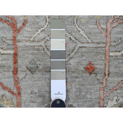 Oushak And Peshawar Wool Hand Knotted Rug Grey 3.0x9.11 -O089899