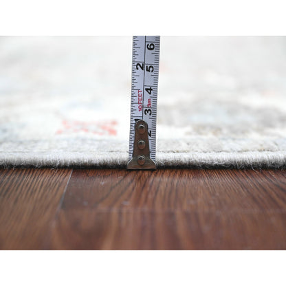 Oushak And Peshawar Wool Hand Knotted Rug Grey 3.0x9.11 -O089899