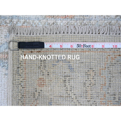 Oushak And Peshawar Wool Hand Knotted Rug Grey 2.8x9.8 -O089900