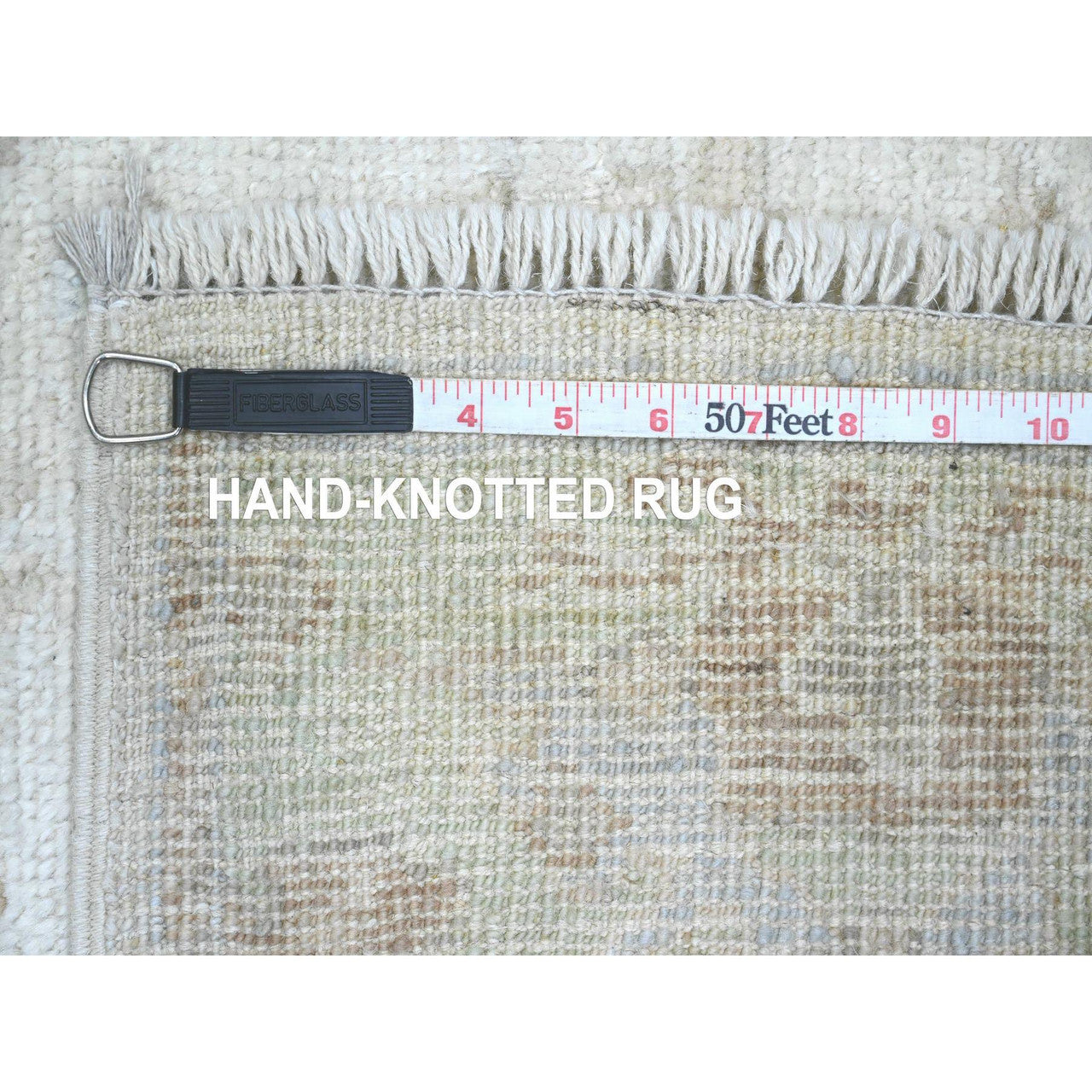 Ivory 2'10" x 19'0" Oushak And Peshawar Hand knotted Wool Rug - Sku: O089907