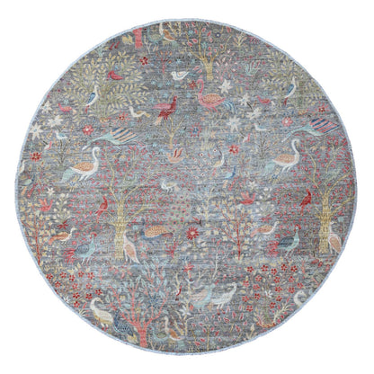Oushak And Peshawar Wool Hand Knotted Rug Grey 9.8x9.9 -O089908