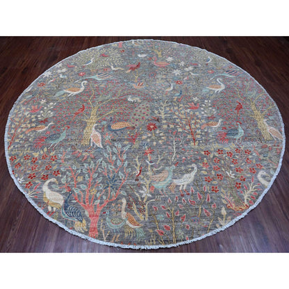 Oushak And Peshawar Wool Hand Knotted Rug Grey 9.8x9.9 -O089908