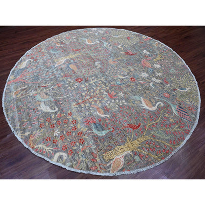 Oushak And Peshawar Wool Hand Knotted Rug Grey 9.8x9.9 -O089908