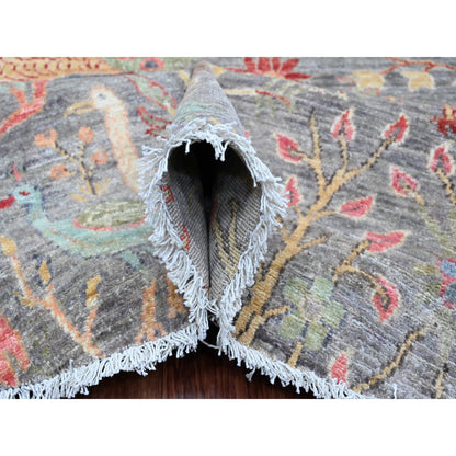 Oushak And Peshawar Wool Hand Knotted Rug Grey 9.8x9.9 -O089908