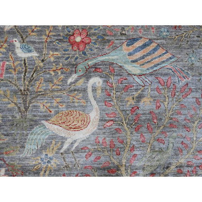 Oushak And Peshawar Wool Hand Knotted Rug Grey 9.8x9.9 -O089908
