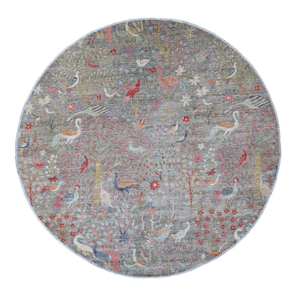Oushak And Peshawar Wool Hand Knotted Rug Grey 9.6x9.9 -O089909