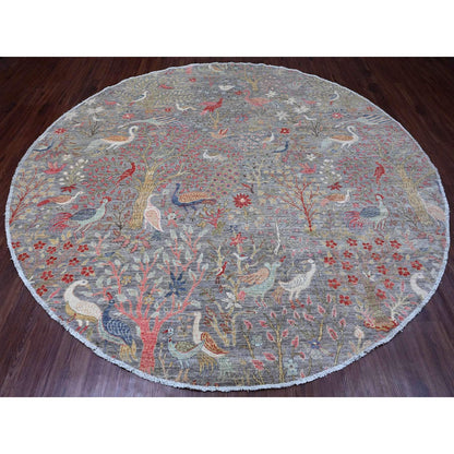Oushak And Peshawar Wool Hand Knotted Rug Grey 9.6x9.9 -O089909