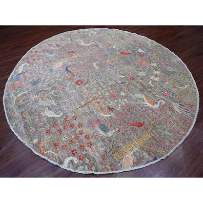 Oushak And Peshawar Wool Hand Knotted Rug Grey 9.6x9.9 -O089909