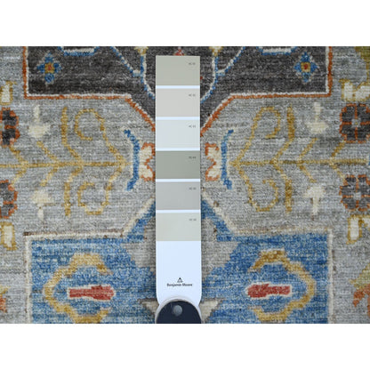 Oushak And Peshawar Wool Hand Knotted Rug Grey 2.7x10.2 -O089912