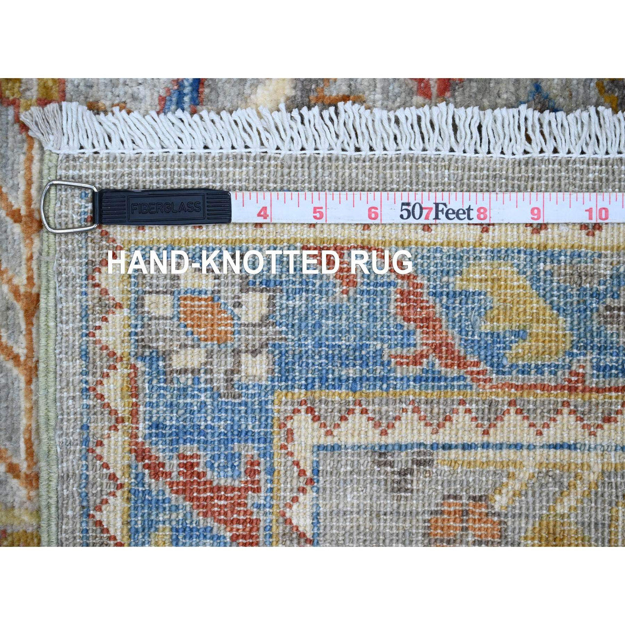 Gray 2'7" x 10'2" Oushak And Peshawar Hand knotted Wool Rug - Sku: O089912