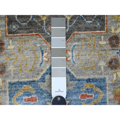 Oushak And Peshawar Wool Hand Knotted Rug Grey 2.7x10.2 -O089917