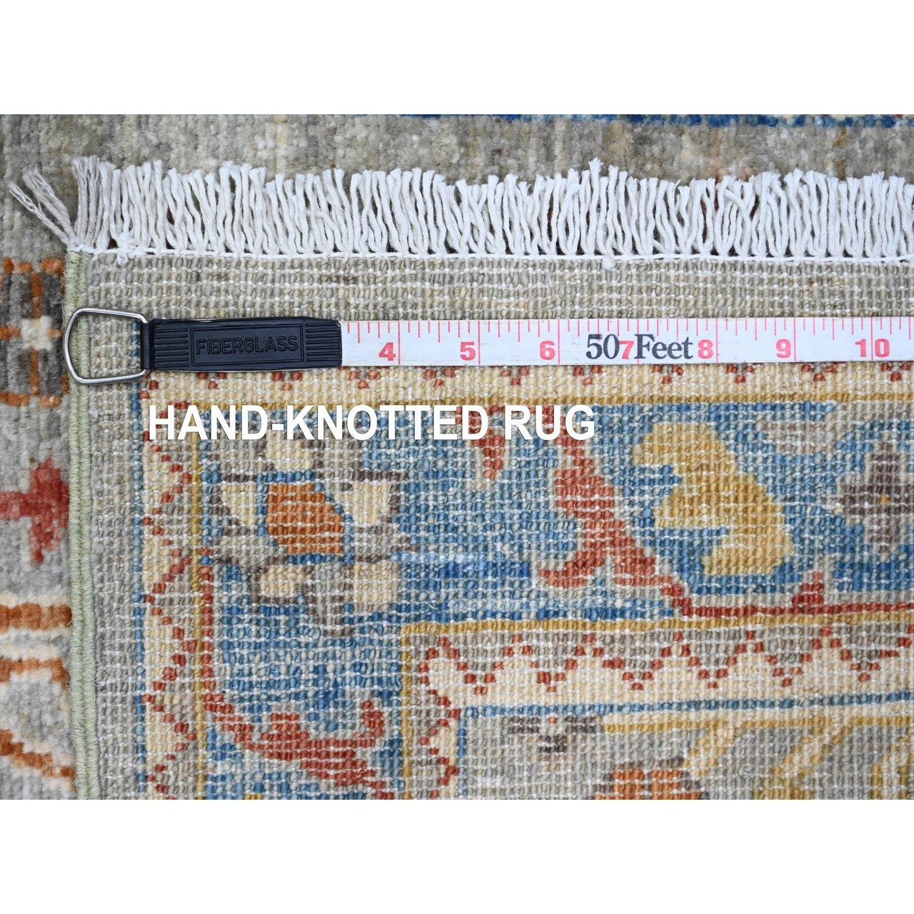 Gray 2'7" x 10'2" Oushak And Peshawar Hand knotted Wool Rug - Sku: O089917