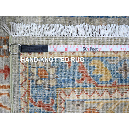 Oushak And Peshawar Wool Hand Knotted Rug Grey 2.7x10.2 -O089917