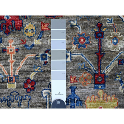 Oushak And Peshawar Wool Hand Knotted Rug Grey 3.1x4.11 -O089918