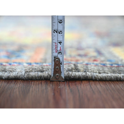 Oushak And Peshawar Wool Hand Knotted Rug Grey 3.1x4.11 -O089918