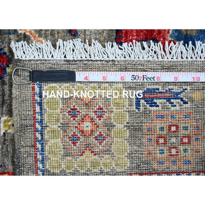 Oushak And Peshawar Wool Hand Knotted Rug Grey 3.1x4.11 -O089918