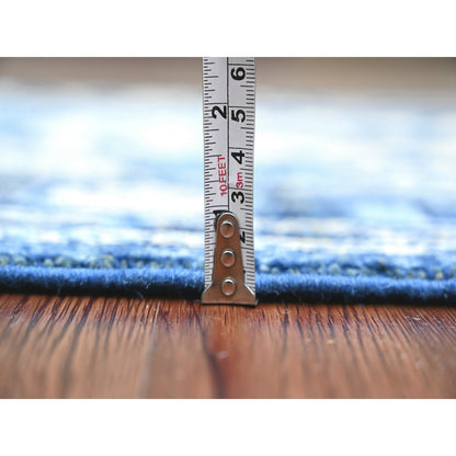 Oushak And Peshawar Wool Hand Knotted Rug Blue 2.9x19.7 -O089920