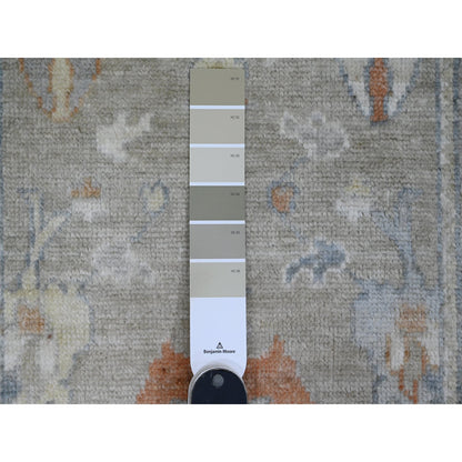 Oushak And Peshawar Wool Hand Knotted Rug Grey 2.8x11.8 -O089922