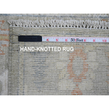 Oushak And Peshawar Wool Hand Knotted Rug Grey 2.8x11.8 -O089922