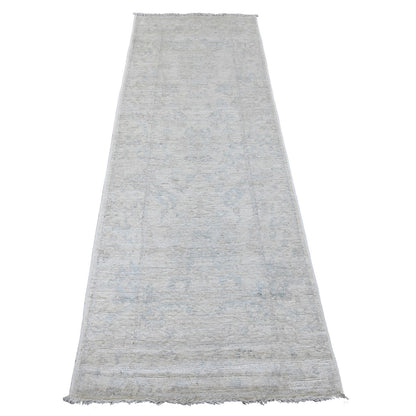 Oushak And Peshawar Wool Hand Knotted Rug Ivory 2.8x7.10 -O089923