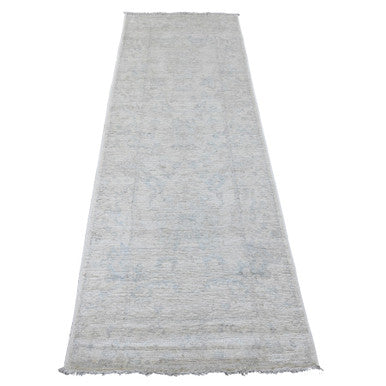 Oushak And Peshawar Wool Hand Knotted Rug Ivory 2.8x7.10 -O089923