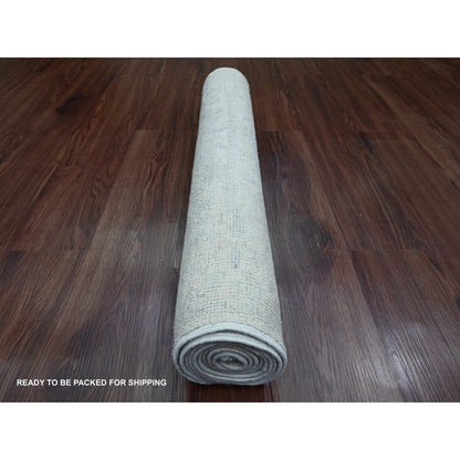 Oushak And Peshawar Wool Hand Knotted Rug Ivory 2.8x7.10 -O089923