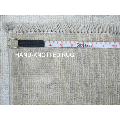 Oushak And Peshawar Wool Hand Knotted Rug Ivory 2.8x7.10 -O089923