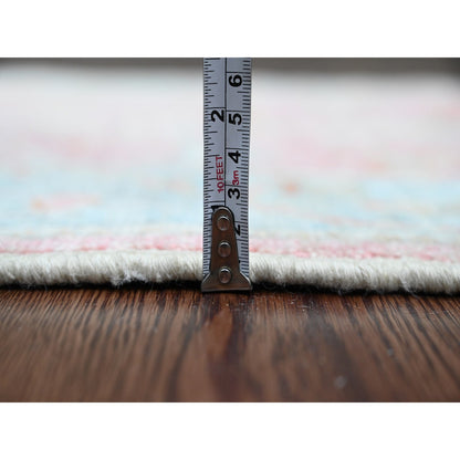 Oushak And Peshawar Wool Hand Knotted Rug Pink 2.9x9.5 -O089925