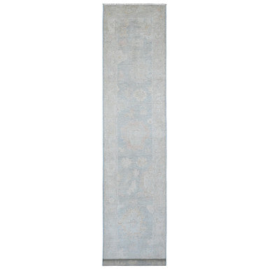 Oushak And Peshawar Wool Hand Knotted Rug Grey 3.1x15.6 -O089928
