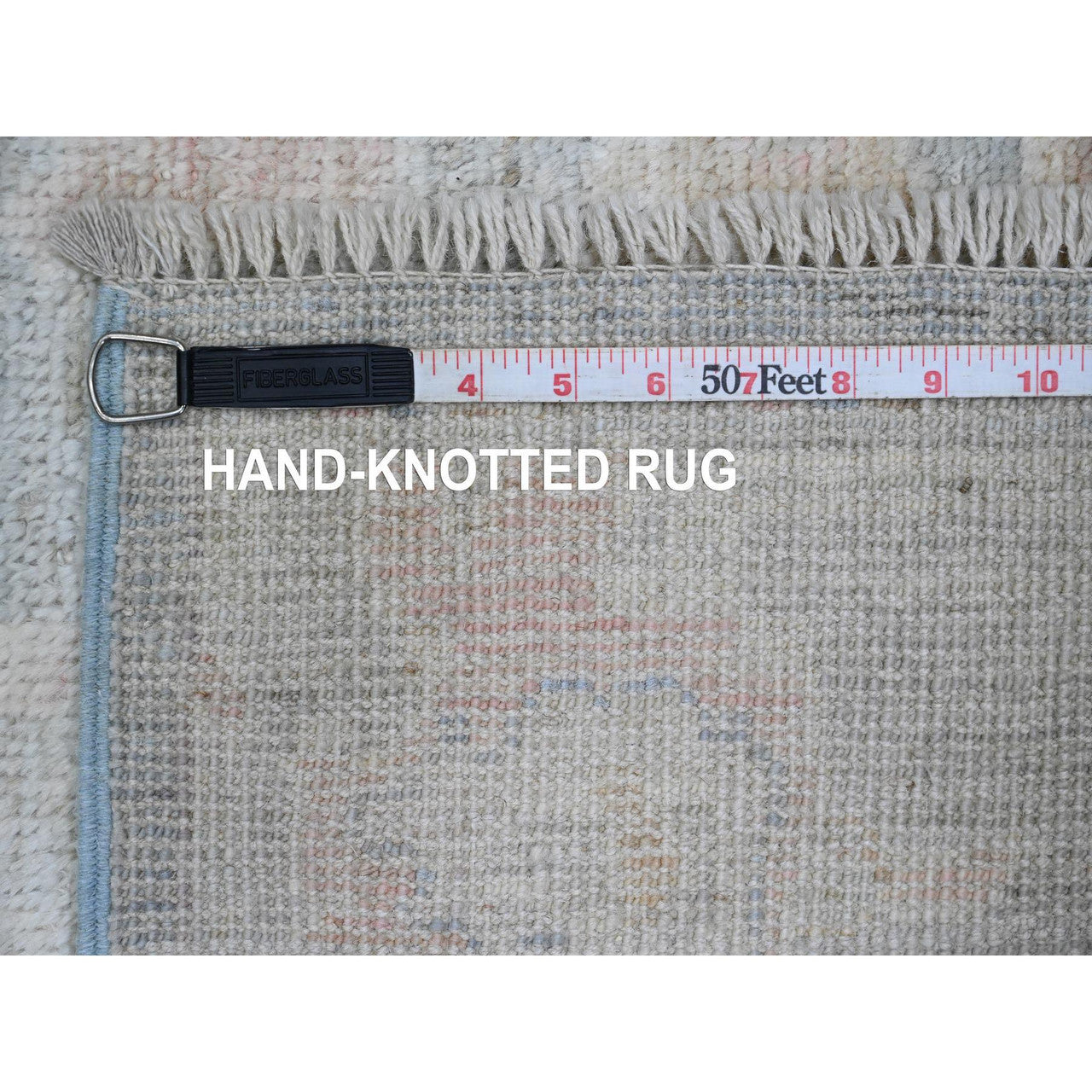 Gray 3'1" x 15'6" Oushak And Peshawar Hand knotted Wool Rug - Sku: O089928