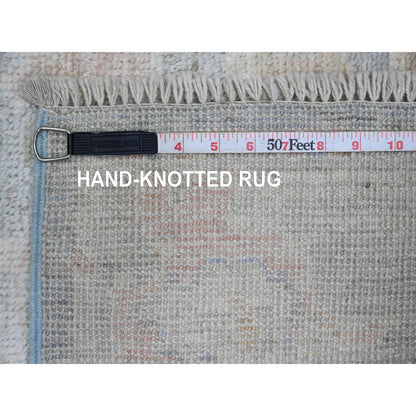 Oushak And Peshawar Wool Hand Knotted Rug Grey 3.1x15.6 -O089928