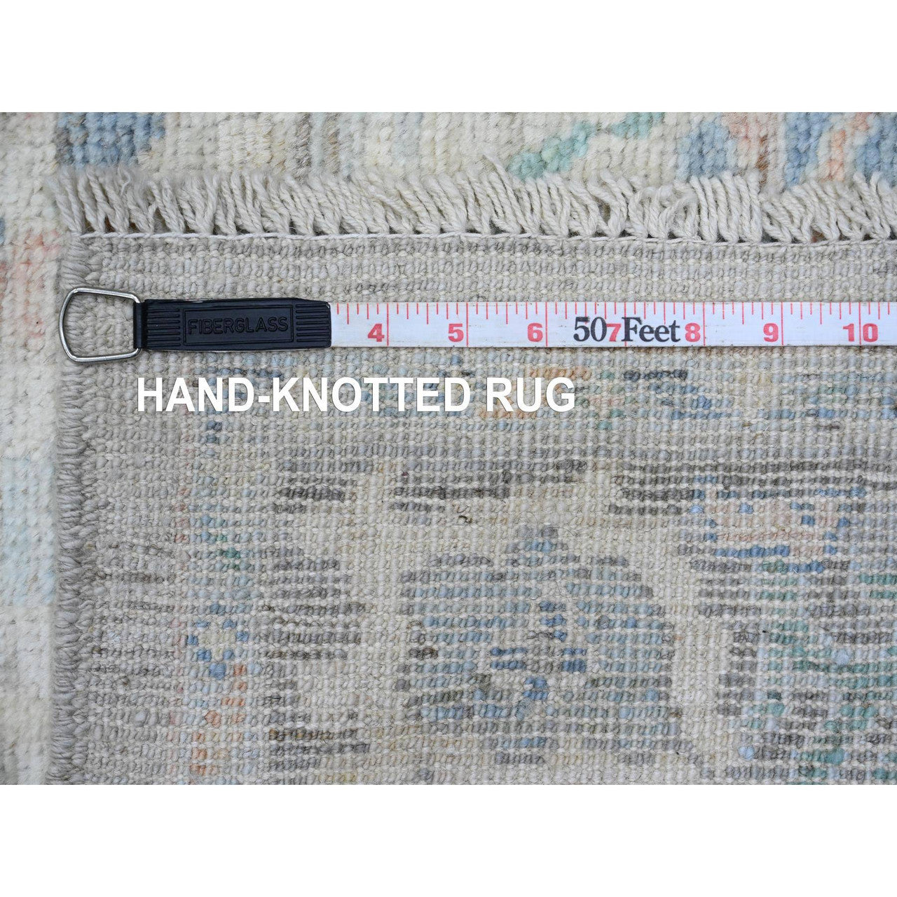 Gray 3'1" x 10'0" Oushak And Peshawar Hand knotted Wool Rug - Sku: O089930