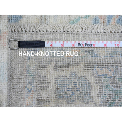 Oushak And Peshawar Wool Hand Knotted Rug Grey 3.1x10.0 -O089930