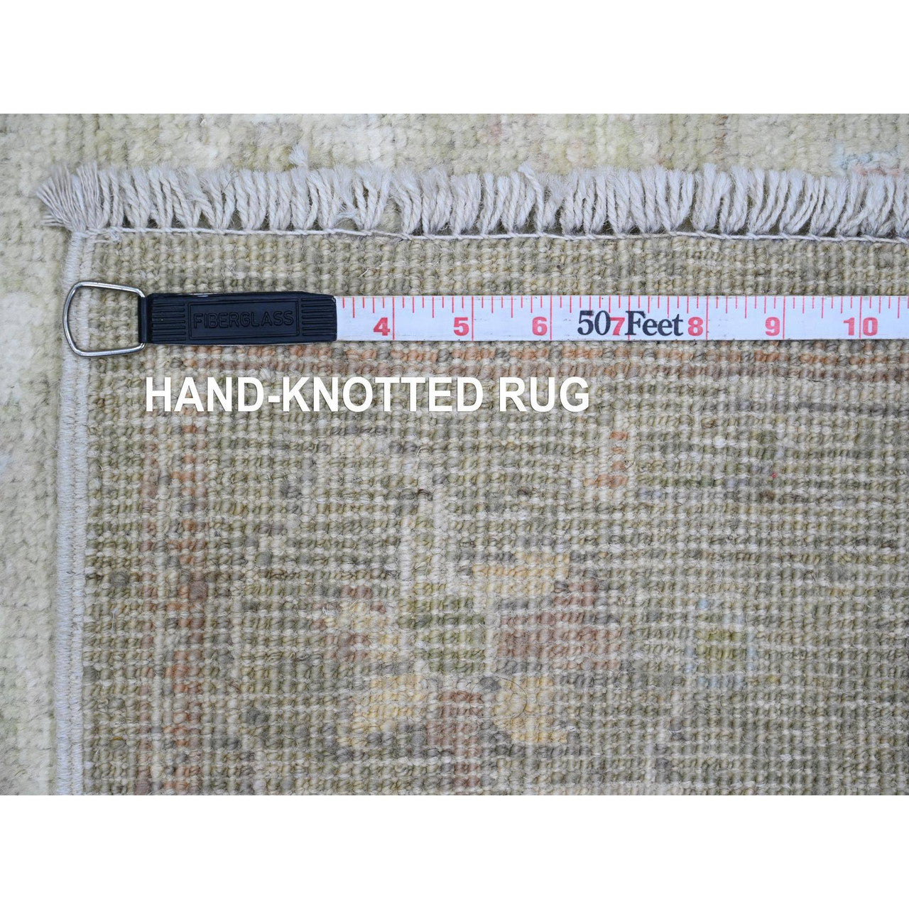 Green 2'9" x 9'11" Oushak And Peshawar Hand knotted Wool Rug - Sku: O089937
