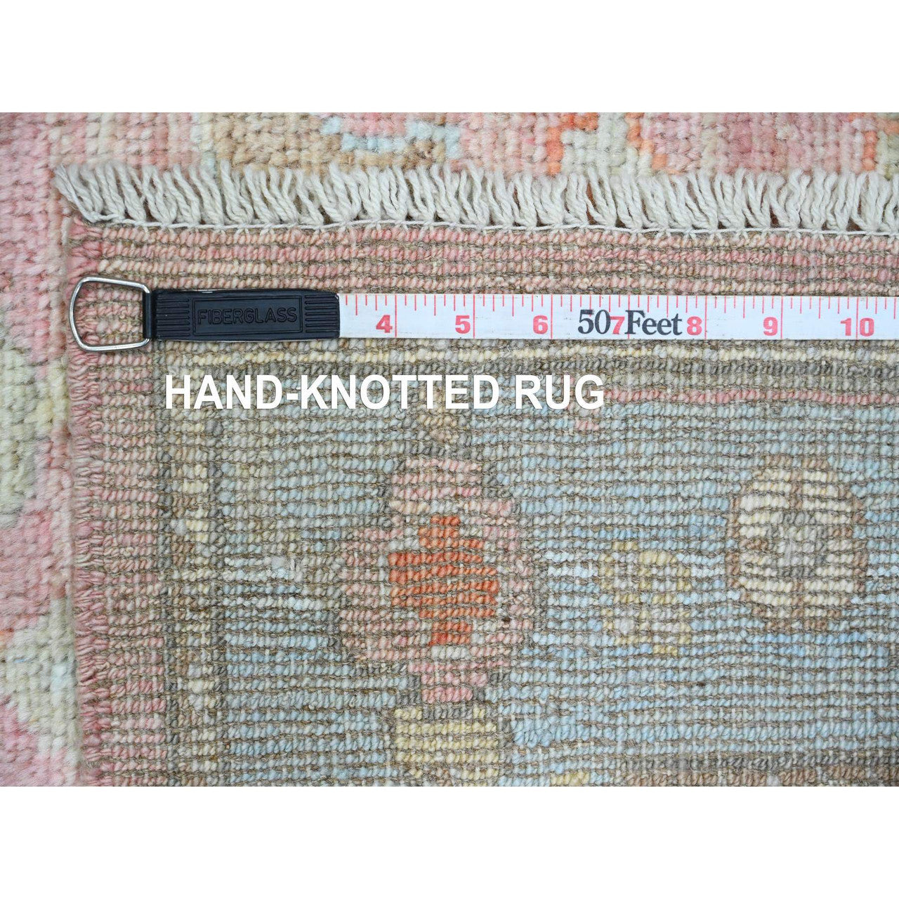 Pink 2'9" x 9'7" Oushak And Peshawar Hand knotted Wool Rug - Sku: O089939