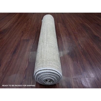 Oushak And Peshawar Wool Hand Knotted Rug Grey 2.9x9.7 -O089946