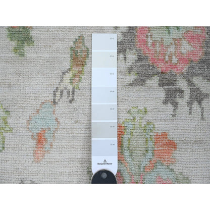 Oushak And Peshawar Wool Hand Knotted Rug Ivory 2.11x5.11 -O089949