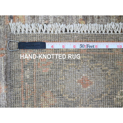 Oushak And Peshawar Wool Hand Knotted Rug Brown 3.2x23.7 -O089950
