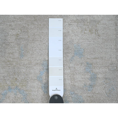 Oushak And Peshawar Wool Hand Knotted Rug Ivory 2.7x9.10 -O089957