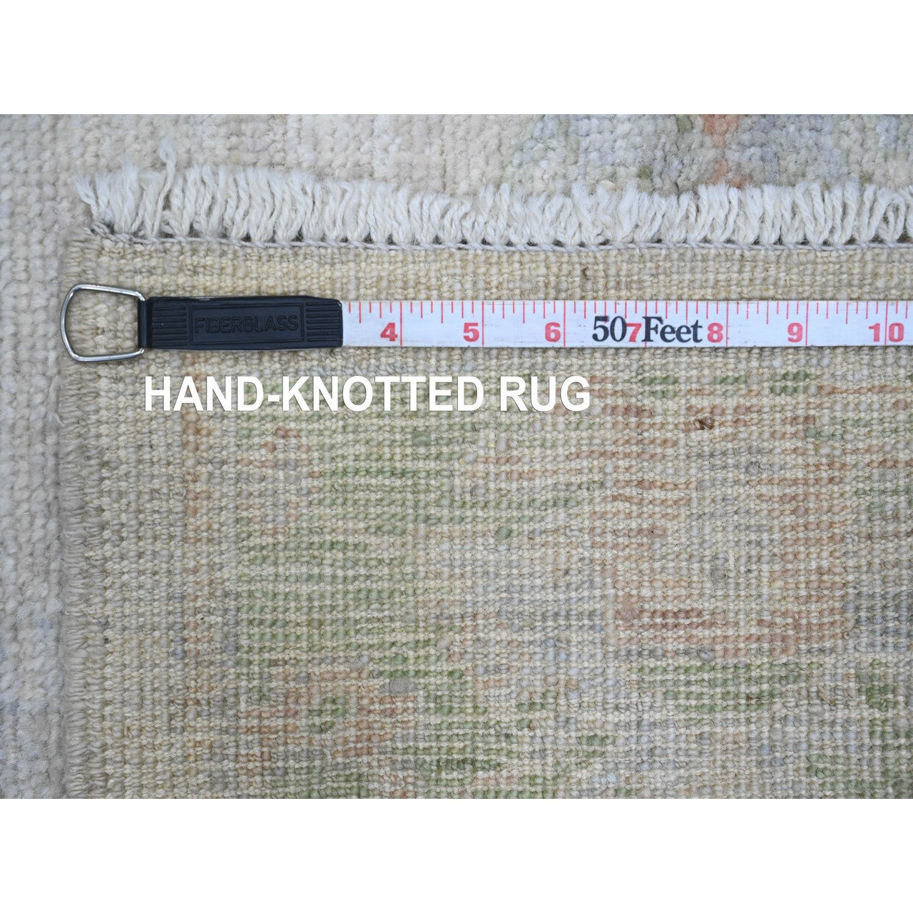 Ivory 2'8" x 7'11" Oushak And Peshawar Hand knotted Wool Rug - Sku: O089958