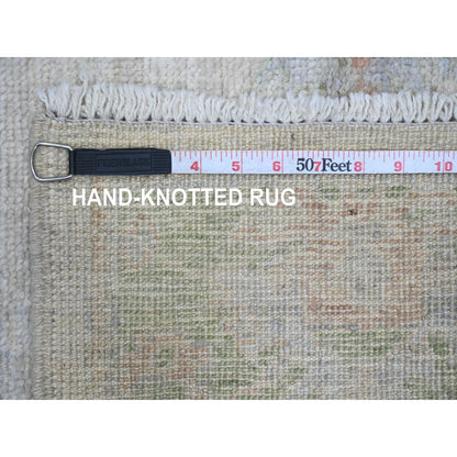 Oushak And Peshawar Wool Hand Knotted Rug Ivory 2.8x7.11 -O089958