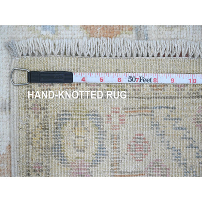 Oushak And Peshawar Wool Hand Knotted Rug Ivory 2.8x11.8 -O089961