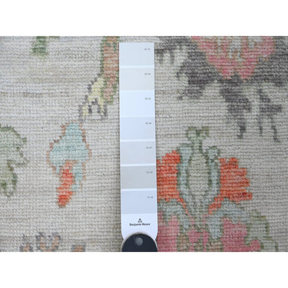 Oushak And Peshawar Wool Hand Knotted Rug Grey 2.9x7.11 -O089963