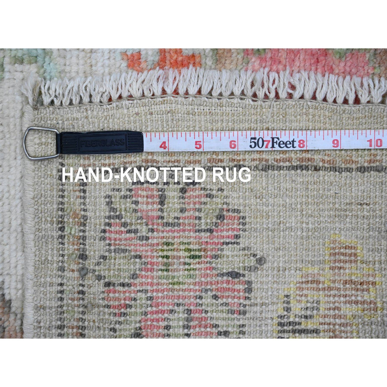 Gray 2'9" x 7'11" Oushak And Peshawar Hand knotted Wool Rug - Sku: O089963